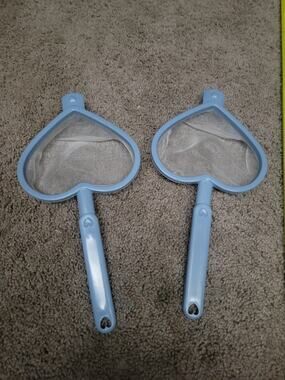 Blue Heart Shaped Strainer Handled X2